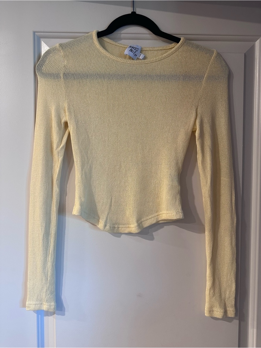 Princesses Polly Ribbed Knit Long Sleeve Crop Top